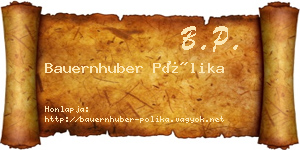 Bauernhuber Pólika névjegykártya